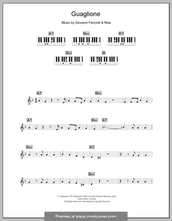 Guaglione (Perez Prado): For keyboard by Nicola Salerno, Giovanni Fanciulli