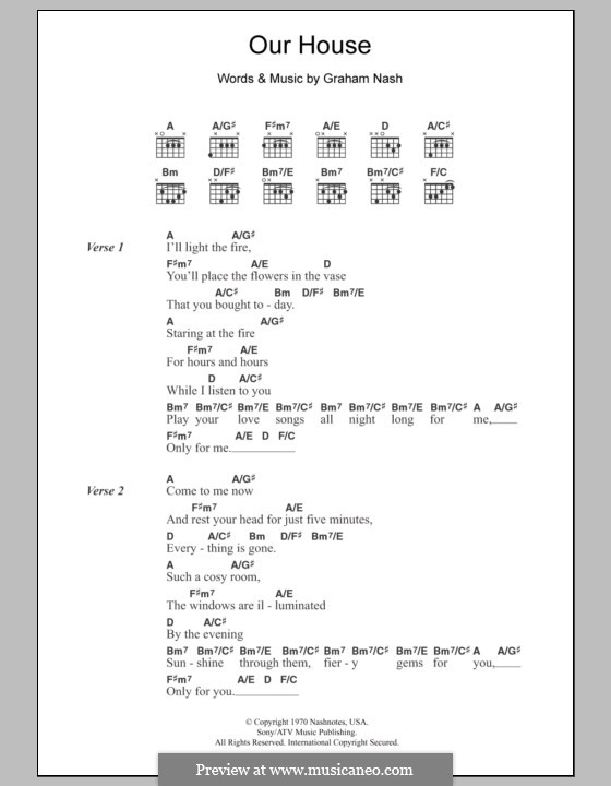 Our House (Crosby, Stills & Nash): Lyrics and chords by Graham Nash