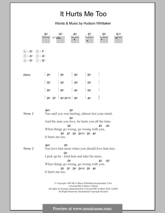 It Hurts Me Too (Eric Clapton): Lyrics and chords by Hudson Whittaker