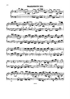 Prelude and Fugue No.21 in B Flat Major, BWV 890: For harpsichord by Johann Sebastian Bach