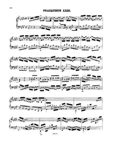 Prelude and Fugue No.23 in B Major, BWV 892: For harpsichord by Johann Sebastian Bach