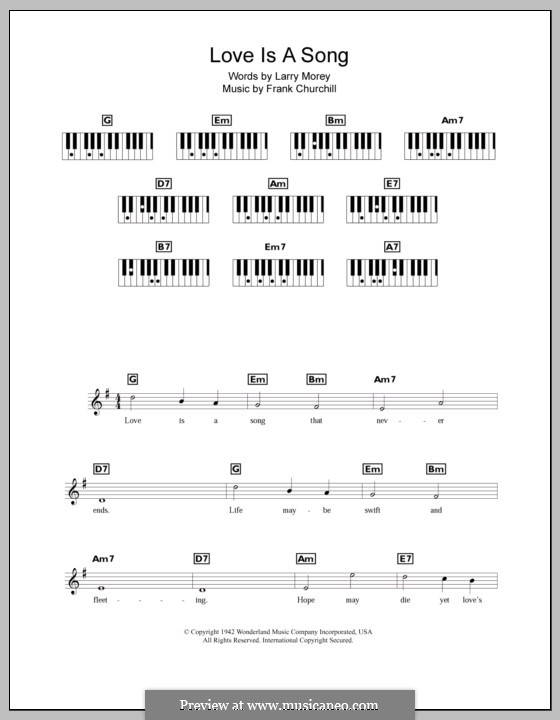 Love is a Song (from Bambi): For keyboard by Frank Churchill