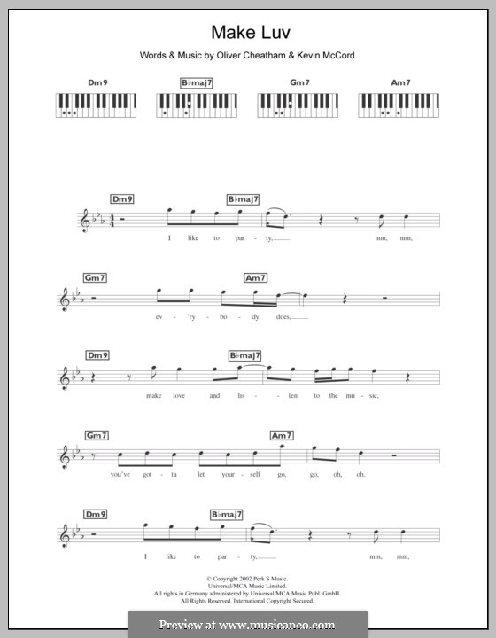 Make Luv (Room 5 Feat. Oliver Cheatham): For keyboard by Kevin McCord, Oliver Cheatham