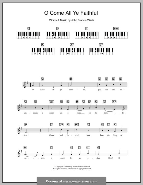 Instrumental version (Printable scores): For keyboard by John Francis Wade