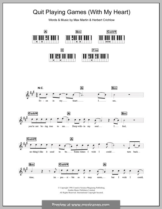 Quit Playing Games (with My Heart) by The Backstreet Boys - Choir - Digital  Sheet Music