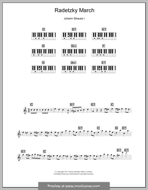 Radetzky March, Op.228: For keyboard by Johann Strauss Sr.