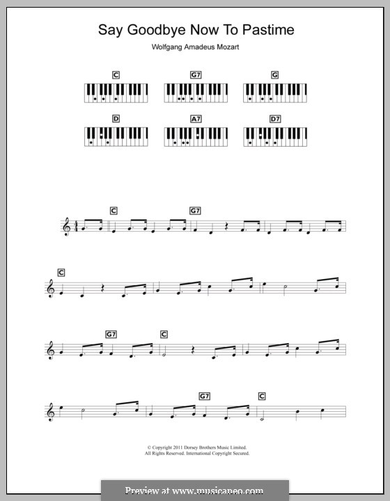 Non più andrai (Now no More): For keyboard by Wolfgang Amadeus Mozart