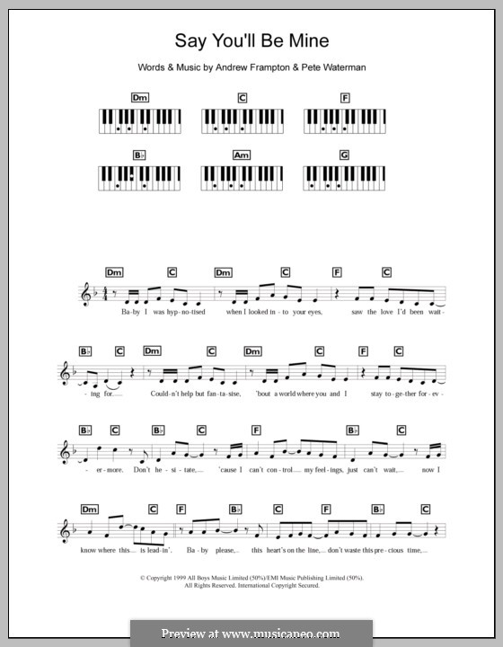 Say Youll Be Mine (Steps): For keyboard by Andrew Frampton, Pete Waterman