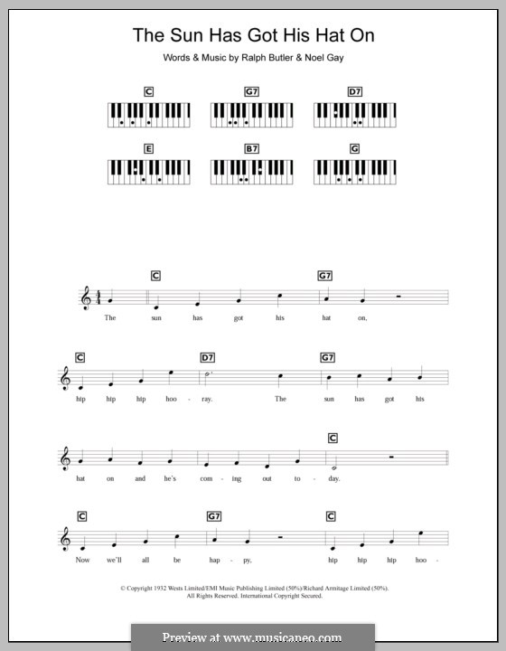 The Sun Has Got His Hat On: For keyboard by Noel Gay, Ralph Butler