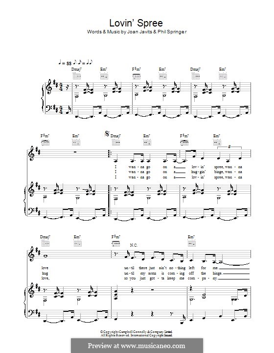 Lovin' Spree (Eartha Kitt): For voice and piano (or guitar) by Joan Javits, Philip Springer