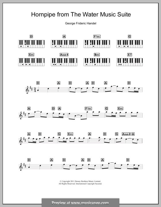 Suite No.2 in D Major, HWV 349: Alla Hornpipe, for keyboard by Georg Friedrich Händel