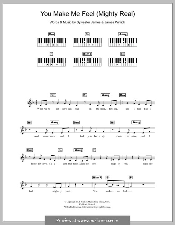 You Make Me Feel (Mighty Real): For keyboard by James Wirrick, Sylvester James