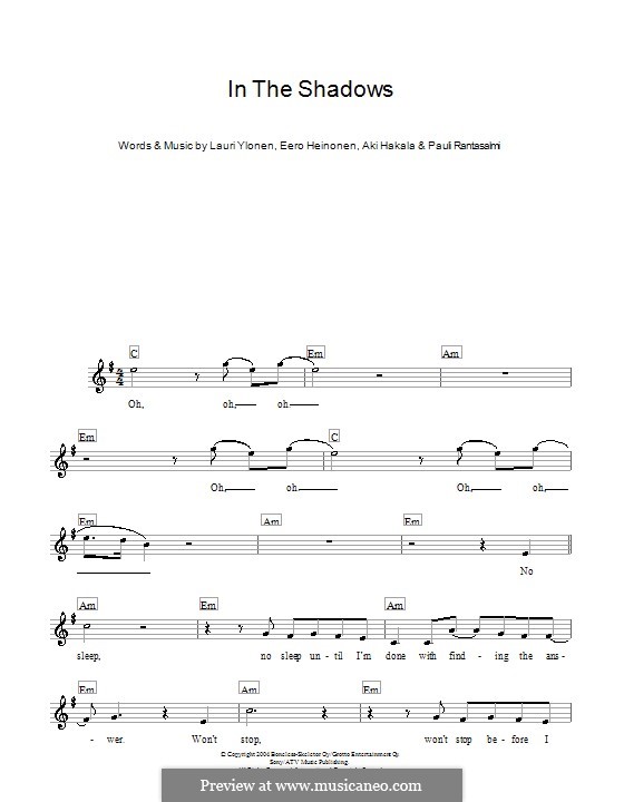 In the Shadows (The Rasmus) by A. Hakala, E. Heinonen, L. Ylönen, P