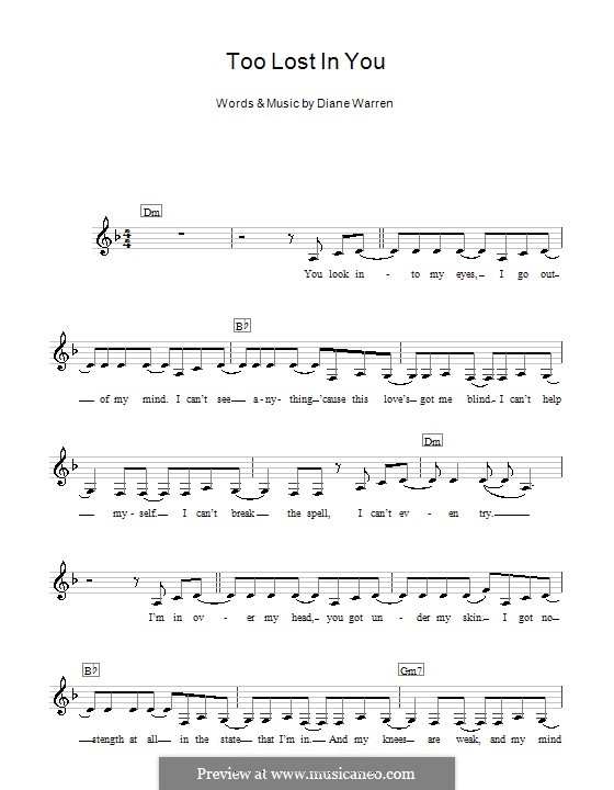 Too Lost in You (Sugababes): For keyboard by Diane Warren
