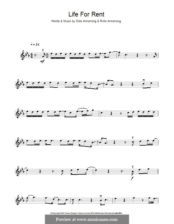 Life for Rent (Dido): For violin by Dido Armstrong, Rollo Armstrong