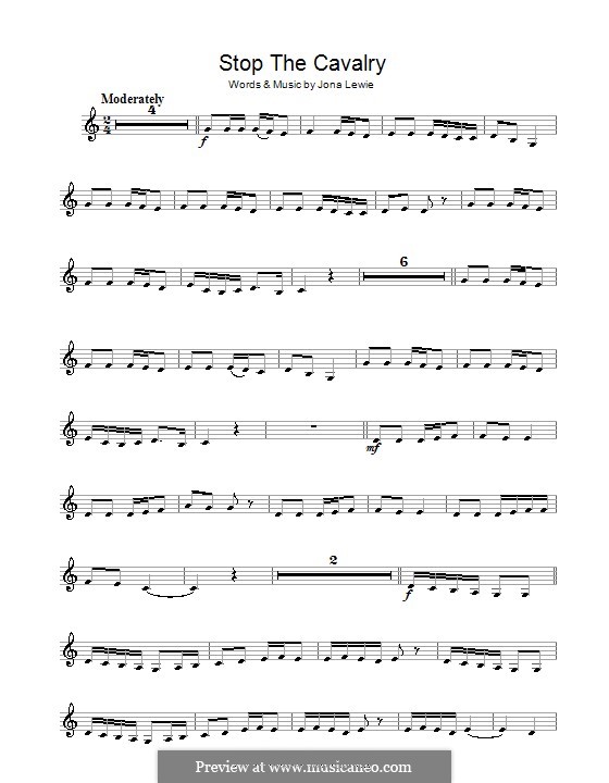 Stop the Cavalry: For violin by Jona Lewie