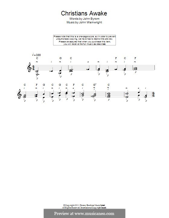 Christians, Awake: For guitar by John Wainright