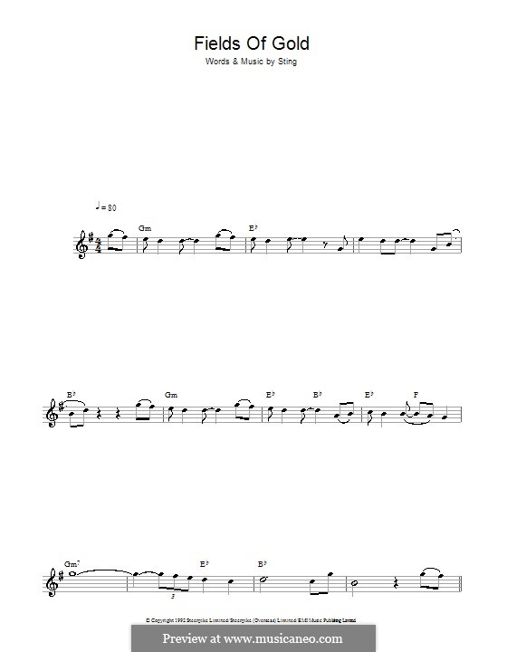 Fields of Gold: For alto saxophone by Sting