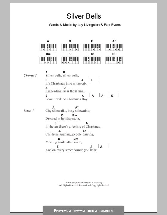 Vocal version: Lyrics and piano chords by Jay Livingston, Raymond Evans