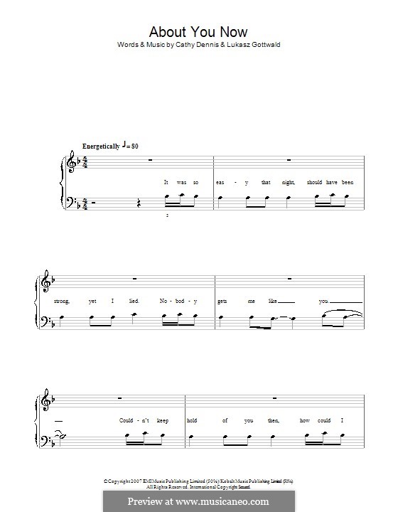 About You Now (The Sugababes): For easy piano by Cathy Dennis, Lukas Gottwald