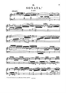 Sonata for Keyboard in A Minor, BWV 965: For a single performer by Johann Sebastian Bach