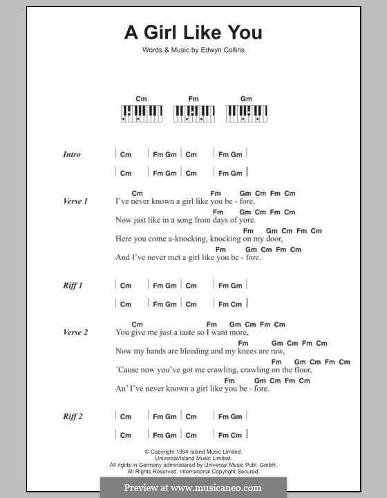 A Girl Like You by E. Collins sheet music on MusicaNeo