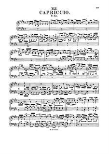 Capriccio in E Major, BWV 993: For piano by Johann Sebastian Bach