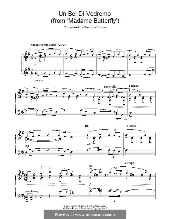 Madama Butterfly by G. Puccini sheet music on MusicaNeo