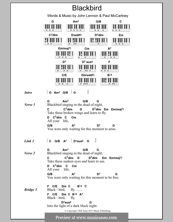 Blackbird (The Beatles) by J. Lennon, P. McCartney on MusicaNeo
