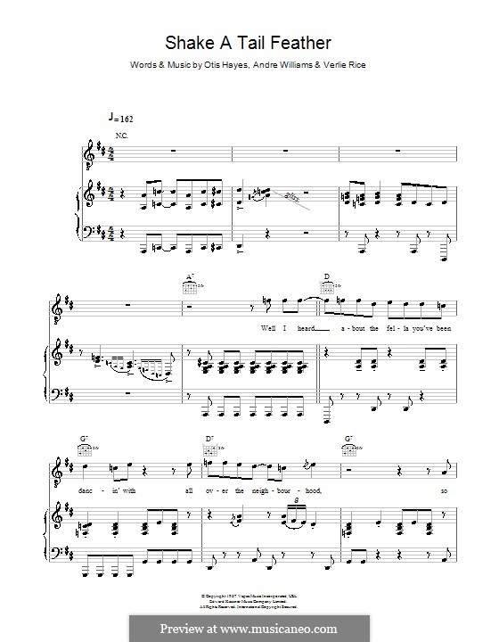 Shake a Tail Feather (Ray Charles) by A. Williams, O. Hayes, V. Rice on MusicaNeo