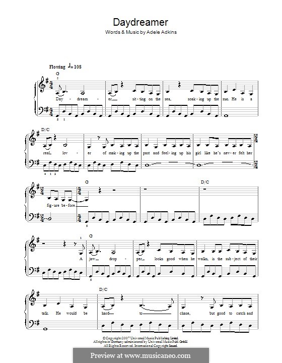 Daydreamer: For easy piano by Adele