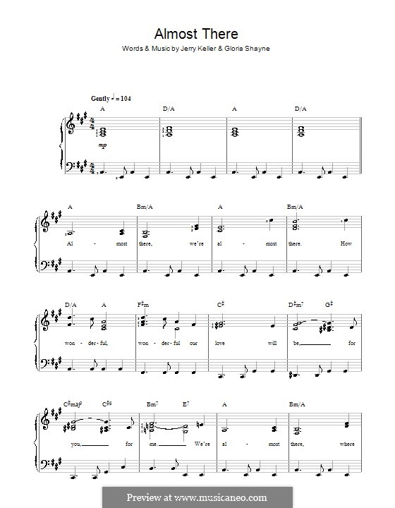 Almost There by G. Shayne, J. Keller - sheet music on MusicaNeo