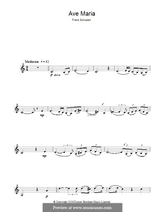 One instrument version: For clarinet by Franz Schubert