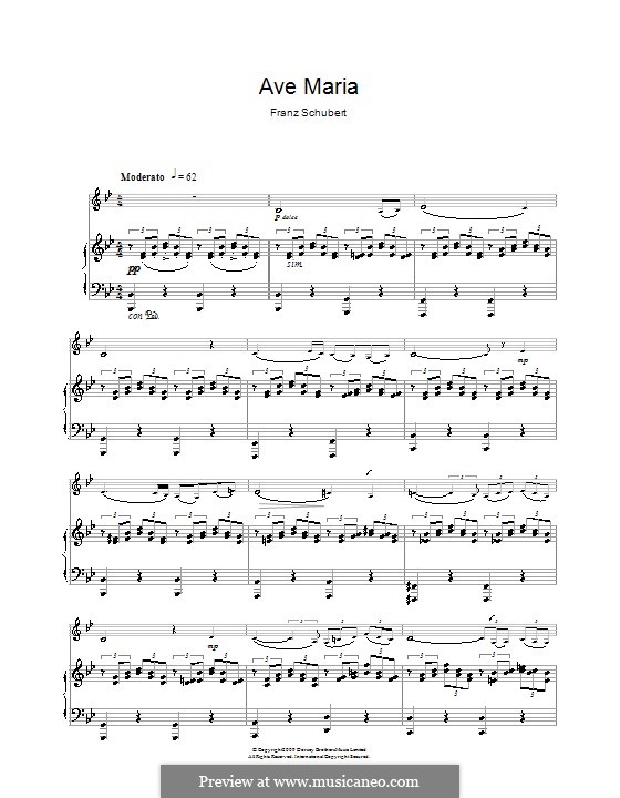 Two instruments version (printable scores): For clarinet and piano by Franz Schubert
