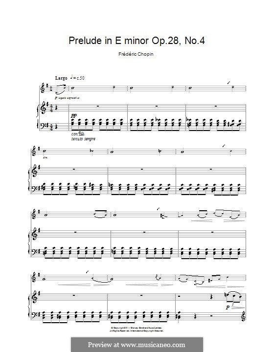 No.4 in E Minor: For clarinet and piano by Frédéric Chopin