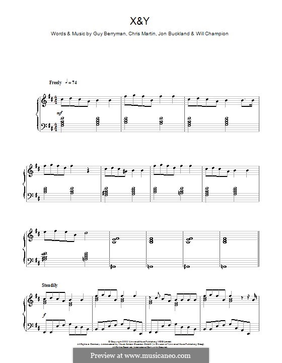 X&Y (Coldplay): For piano by Chris Martin, Guy Berryman, Jonny Buckland, Will Champion