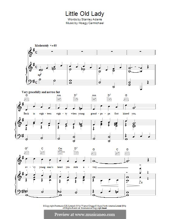 Little Old Lady: For voice and piano (or guitar) by Hoagy Carmichael