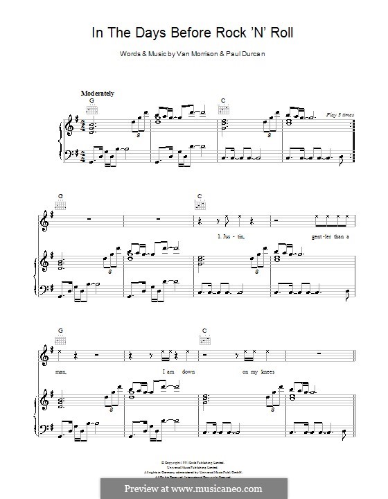 In the Days Before Rock 'n' Roll: For voice and piano (or guitar) by Paul Durcan, Van Morrison