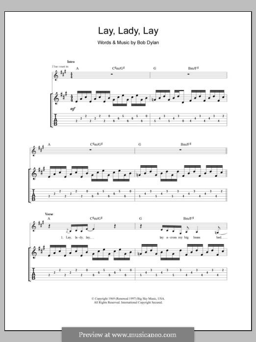 Lay Lady Lay: For guitar with tab by Bob Dylan