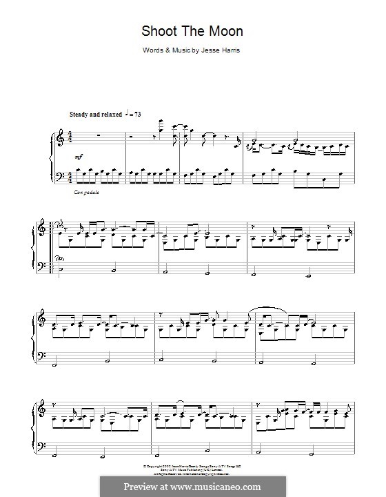 Shoot the Moon (Norah Jones) by J. Harris sheet music on MusicaNeo