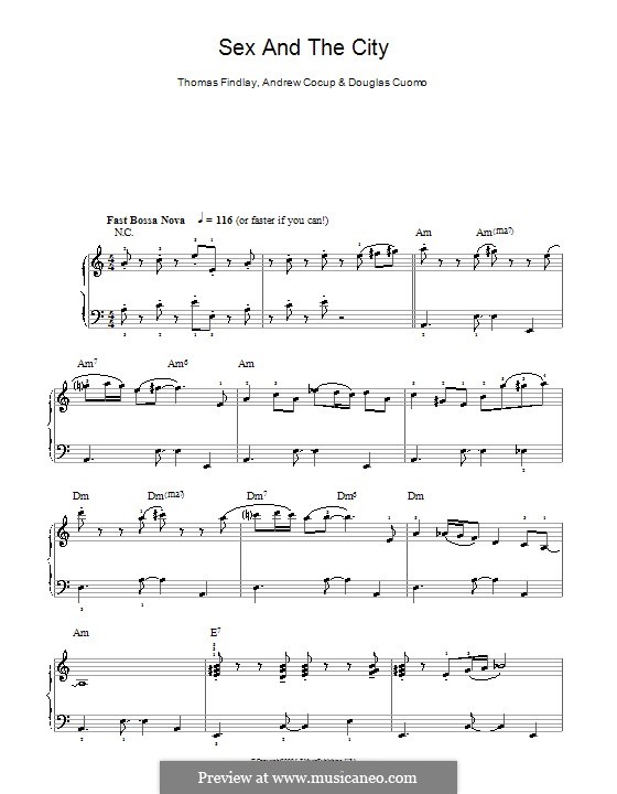 Theme from 'Sex and The City': For easy piano by Andrew Cocup, Douglas Cuomo, Thomas Findlay