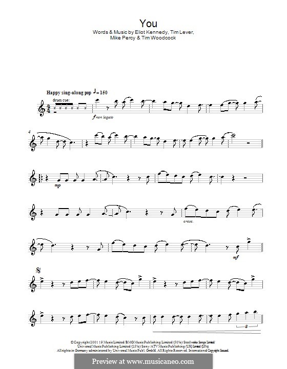 You (S Club 7): For flute by Eliot Kennedy, Mike Percy, Tim Lever, Timothy Woodcock