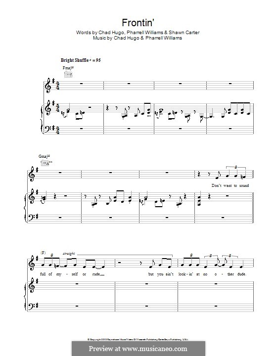 Frontin' (Jamie Cullum): For voice and piano (or guitar) by Charles Edward Hugo, Pharrell Williams