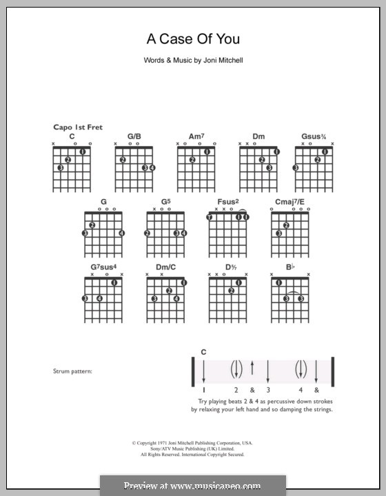 A Case of You (Diana Krall): For guitar by Joni Mitchell