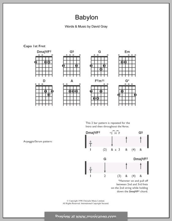 Babylon: For guitar by David Gray
