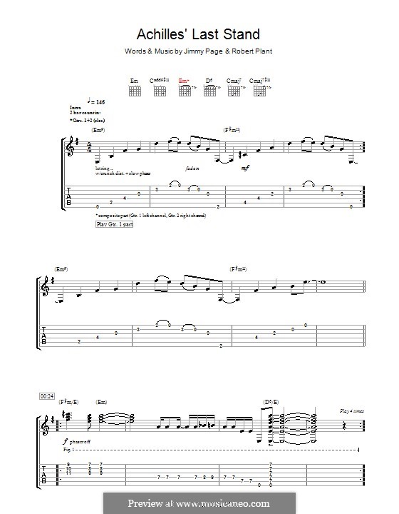 Achilles Last Stand (Led Zeppelin): For guitar with tab by Jimmy Page, Robert Plant