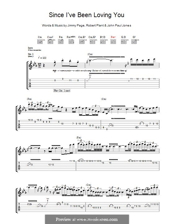 Since I've Been Loving You: For guitar with tab (Led Zeppelin) by John Paul Jones, Jimmy Page, Robert Plant