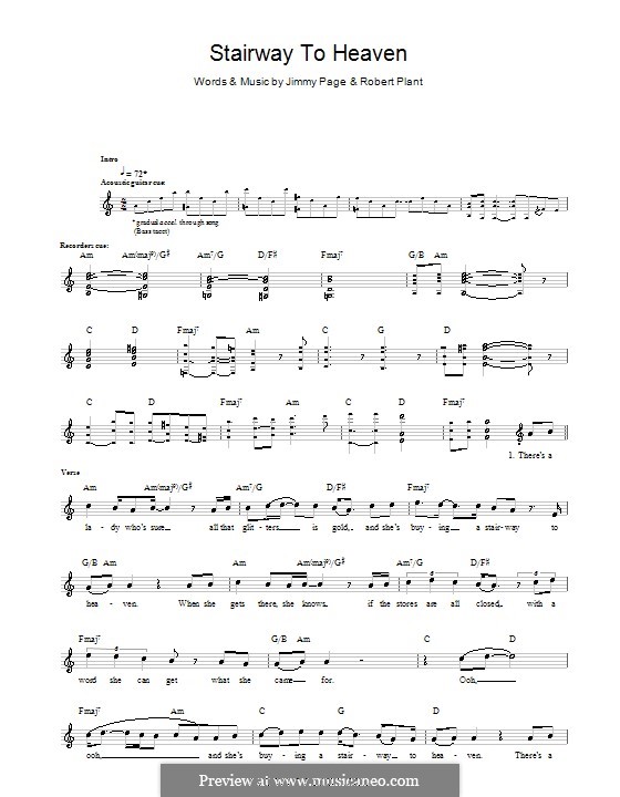 Stairway to Heaven (Led Zeppelin): For bass guitar with tab by Jimmy Page, Robert Plant