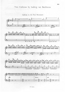 Cadenza to Movement I of Piano Concerto in D Minor by Mozart, WoO 58: Solo part by Ludwig van Beethoven