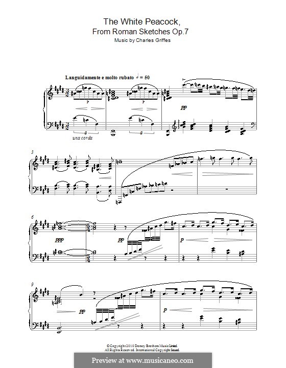 Roman Sketches for Piano, Op.7: No.1 The white peacock by Charles Tomlinson Griffes